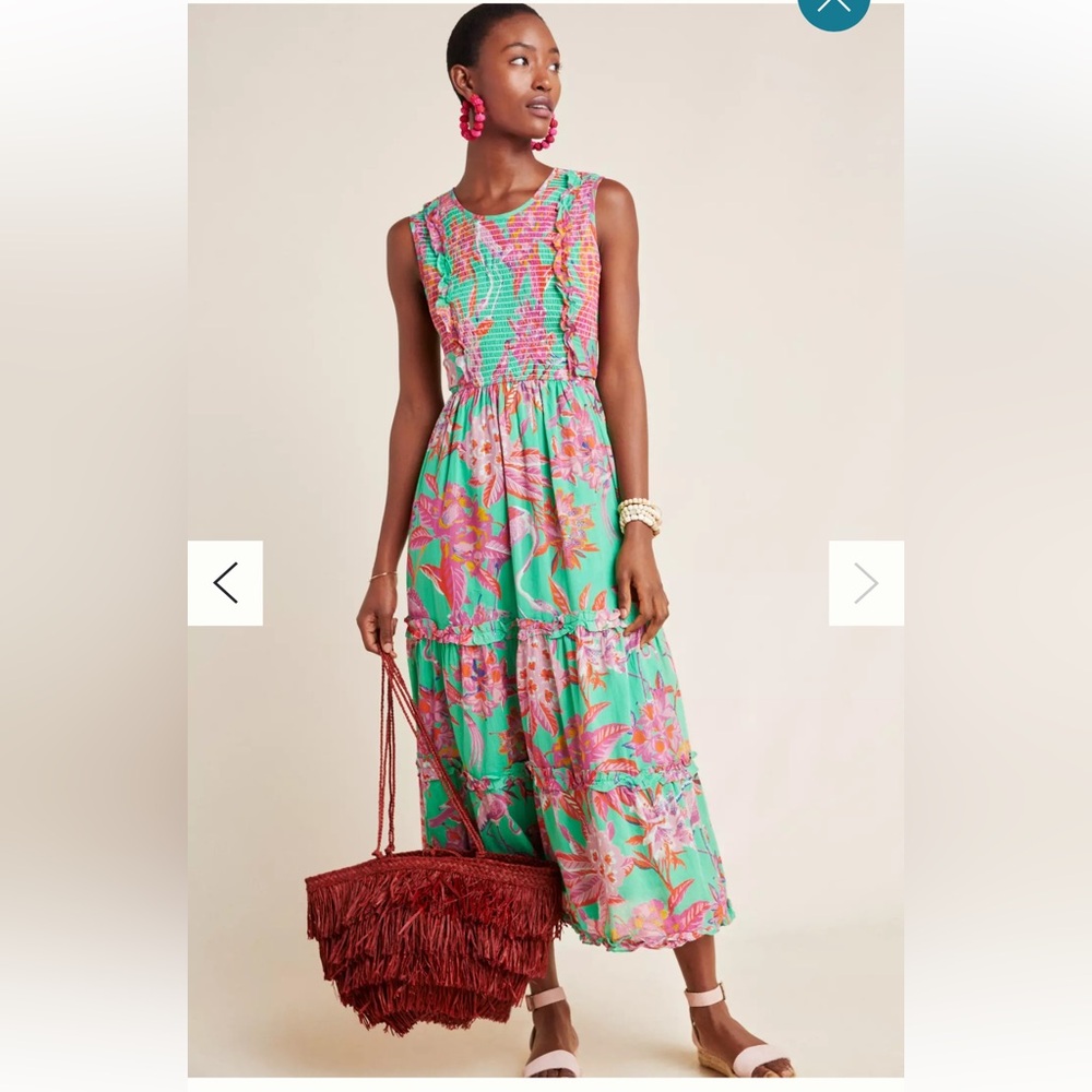 Banjanan Isha Smocked Midi Dress